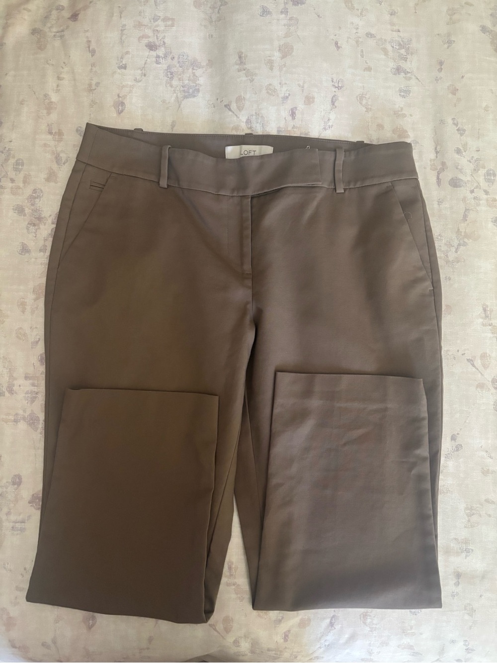 LOFT Brown/ Taupe cropped ankle  Trousers
